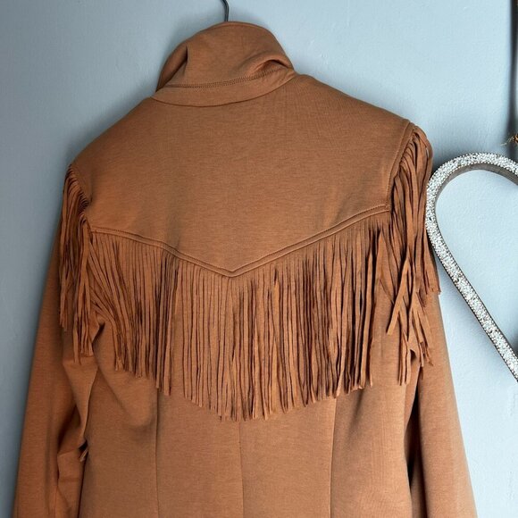 Anthropologie BLANKNYC FREE BIRD Western FRINGE Cowgirl MEDIUM Camel Brown - Picture 3 of 11